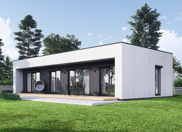 Maison préfabriquée en bois KAYA 3 PV (Isolé RE2020, 44 mm + bardage), 70 m² avp.ui.product_images.thumbnail 1