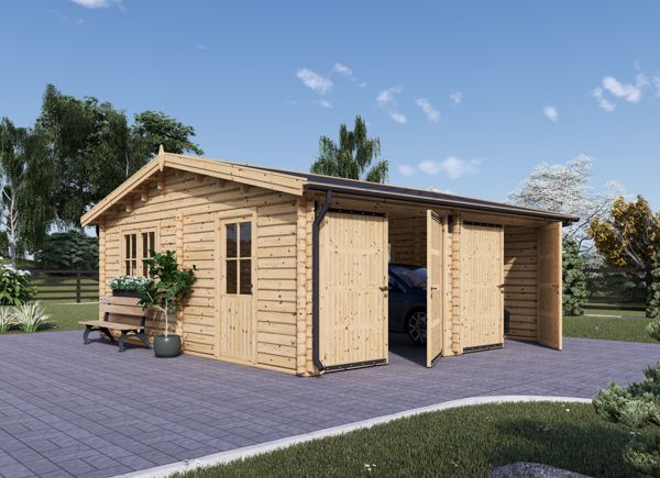 Garage en bois double ALTERNATIVE (44 mm), 6x6 m, 36 m² avp.ui.product_images.thumbnail 1