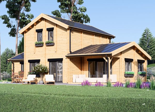 Chalet en bois HOLLAND S (66 mm), 113 m² + 16 m² terrasse avp.ui.product_images.thumbnail 1