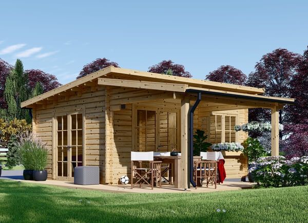 Abri de jardin en bois HELEN (44 mm), 6x6 m, 24 m² + 12.5 m² avp.ui.product_images.thumbnail 1