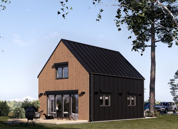 Maison préfabriquée en bois ALINA PV (Isolé RE2020, 44 mm + bardage), 46 m² avp.ui.product_images.thumbnail 1