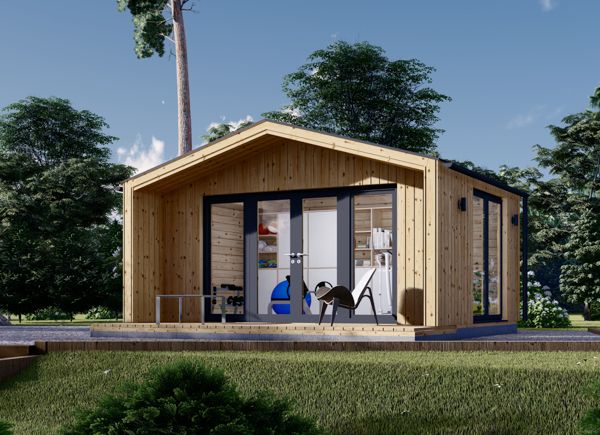 Abri de jardin en bois PIA (34 mm + bardage), 5x3 m, 15 m² avp.ui.product_images.thumbnail 1