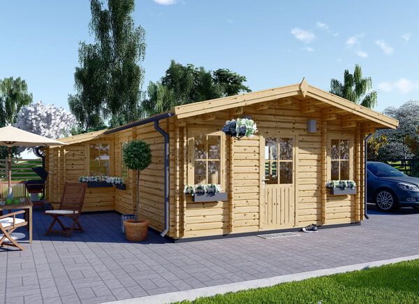 Chalet en bois habitable DIJON (Isolé RE2020, 44+44 mm), 44 m² avp.ui.product_images.thumbnail 1