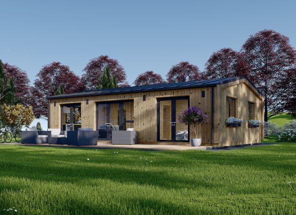 Chalet en bois habitable SELENE (Isolé RE2020, 44 mm + bardage), 54 m² avp.ui.product_images.thumbnail 1