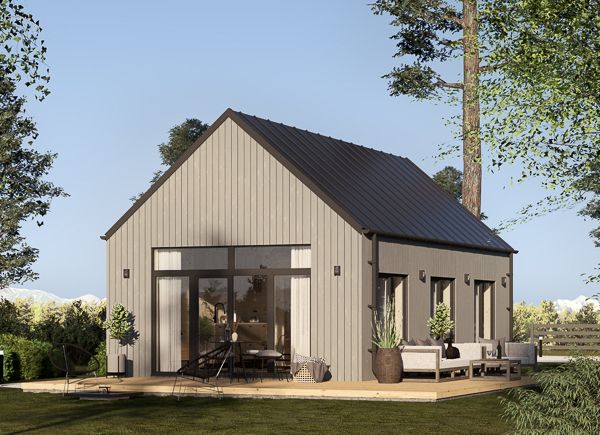 Chalet en bois habitable MILANA RV (Isolé RE2020, 44 mm + bardage), 41 m² avp.ui.product_images.thumbnail 1