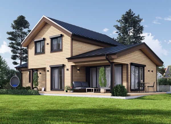 Maison en bois HOLLAND RV (Isolé RE2020, 44 mm + bardage), 116 m²  avp.ui.product_images.thumbnail 1