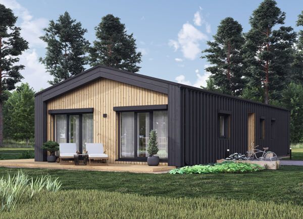 Chalet en bois habitable ROBERTA RV (Isolé RE2020, 44 mm + bardage), 95 m² avp.ui.product_images.thumbnail 1