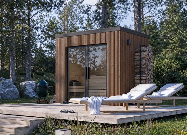 Sauna en bois OKO 2 | Thermowood – 2,44×1,74 m, 2,70 m² thumbnail 1