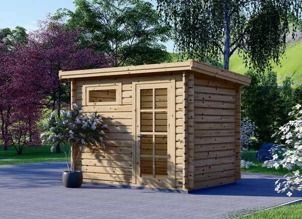 Abri de jardin 5,38 m2 dim 235 x 240 x 226 cm en bois coloris