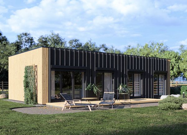 Chalet en bois habitable BELLA 2 RV (Isolé RE2020, 44 mm + bardage), 60 m² avp.ui.product_images.thumbnail 1