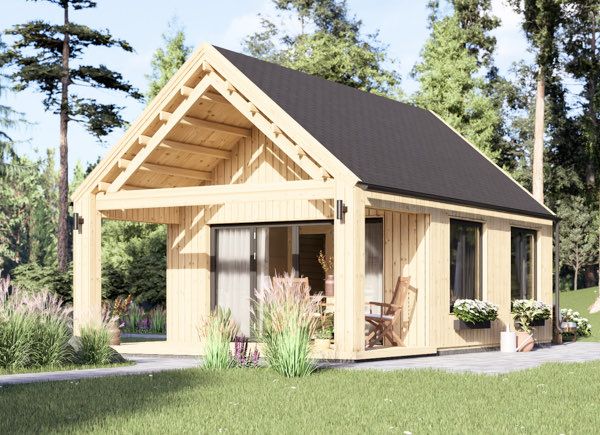 Chalet en bois AGATA S (34 mm + bardage), 39 m² avp.ui.product_images.thumbnail 1