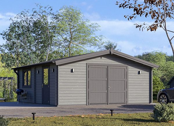 Garage en bois CLASSIC (44 mm), 6x6 m, 36 m² avp.ui.product_images.thumbnail 1