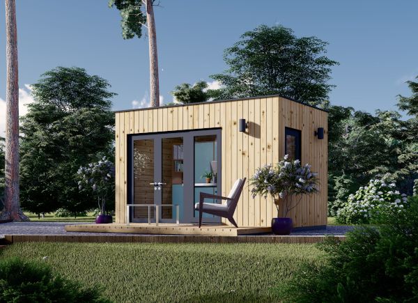 Bureau de jardin PREMIUM S (Isolé RE2020, 34 mm + bardage), 4.1x2.4 m, 10 m² avp.ui.product_images.thumbnail 1
