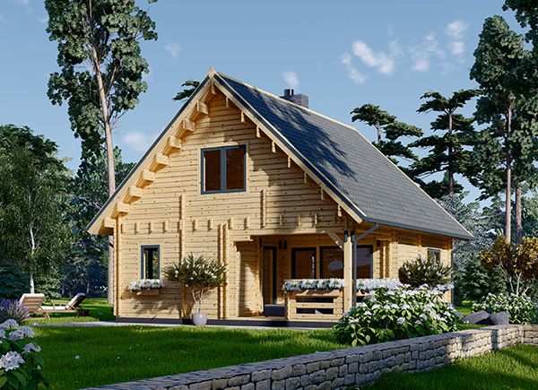Chalet en bois DORIS (44+44 mm), 80 m² avp.ui.product_images.thumbnail 1