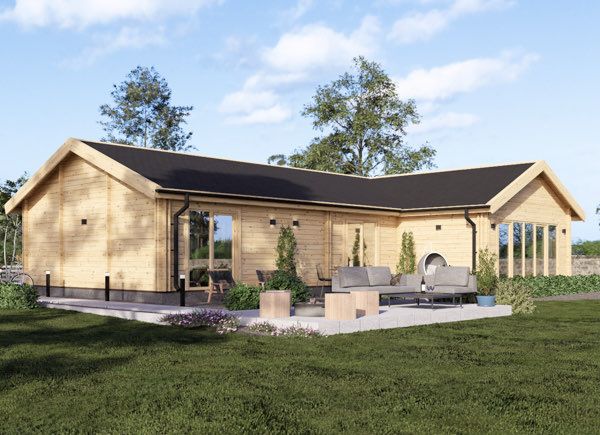 Chalet en bois VALENTINA S (44+44 mm), 118 m² avp.ui.product_images.thumbnail 1