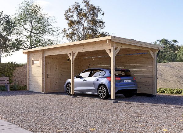 Carport en bois avec abri MODERN, 8x3 m avp.ui.product_images.thumbnail 1