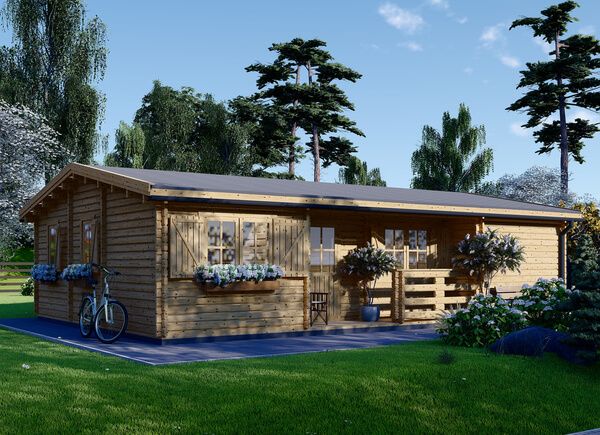 Chalet en bois habitable UZES (Isolé RE2020, 44+44 mm), 70 m² avp.ui.product_images.thumbnail 1