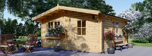 Abri de jardin en bois DREUX (Isolé, 44+44 mm), 6x6 m, 36 m²