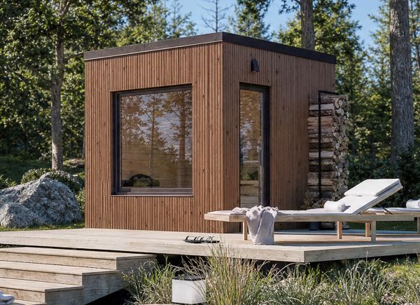 Sauna en bois OKO 1 | Thermowood – 2,44×2,44 m, 4,10 m² thumbnail 1