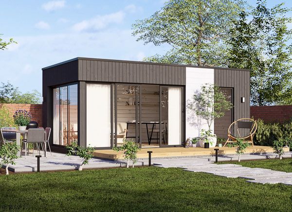 Abri de jardin en bois AMARA avec atelier (34 mm + bardage), 6x3 m, 15 m² avp.ui.product_images.thumbnail 1