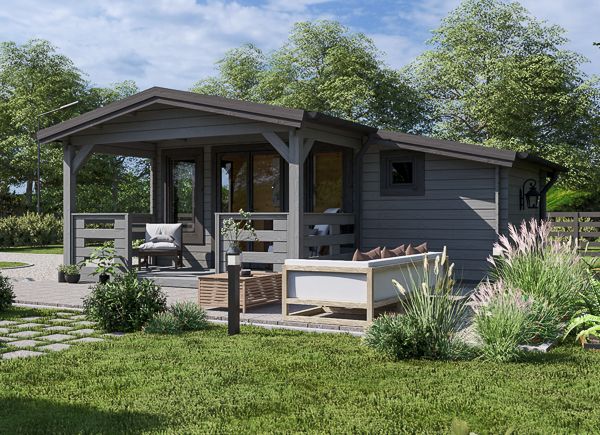Abri de jardin en bois avec terrasse ISLA (34 mm), 6x5 m, 18 m² + 7 m² avp.ui.product_images.thumbnail 1