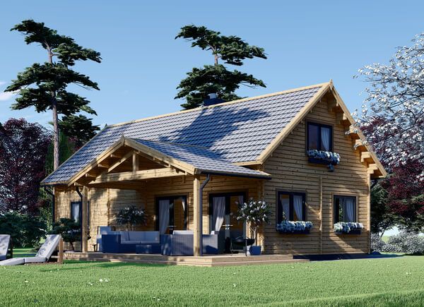 Chalet en bois VERA (44+44 mm), 132 m² + 13.5 m² terrasse avp.ui.product_images.thumbnail 1