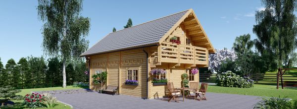 Chalet en bois avec terrasse ALTURA (44 mm), 31 m² + 8 m²