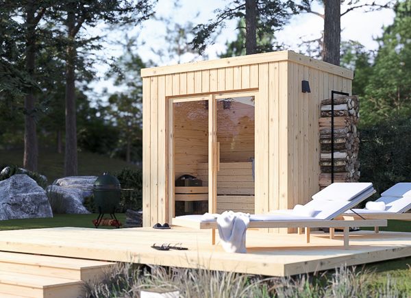 Sauna d'extérieur OKO 2 (34 mm + bardage), 2.3x1.6 m, 2.7 m² avp.ui.product_images.thumbnail 1