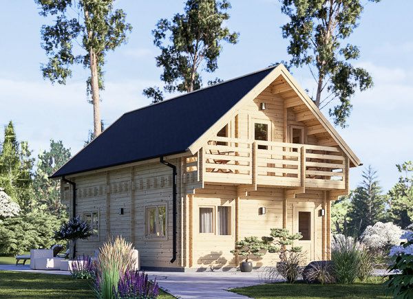 Chalet en bois LANGON S (44+44 mm), 95 m² avp.ui.product_images.thumbnail 1