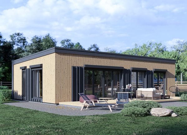 Chalet en bois habitable CARLA RV (Isolé RE2020, 44 mm + bardage), 60 m² avp.ui.product_images.thumbnail 1