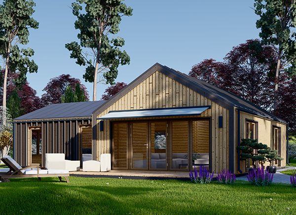 Maison en bois VALERI (44 mm + bardage), 80 m² avp.ui.product_images.thumbnail 1