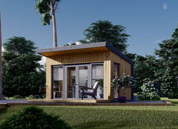 Abri de jardin en bois EVELIN (Isolé, 34 mm + bardage), 4x3 m, 12 m² avp.ui.product_images.thumbnail 1
