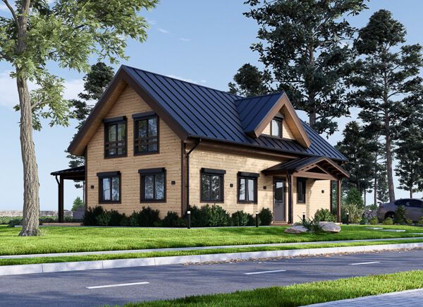 Maison en bois VERA RV (Isolé RE2020, 44 mm + bardage), 127 m² avp.ui.product_images.thumbnail 1
