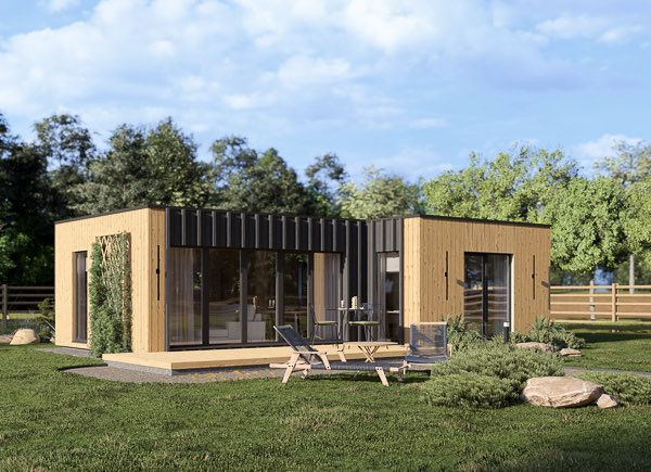 Chalet en bois habitable LUCIA 1 RV (Isolé RE2020, 44 mm + bardage), 40 m² avp.ui.product_images.thumbnail 1