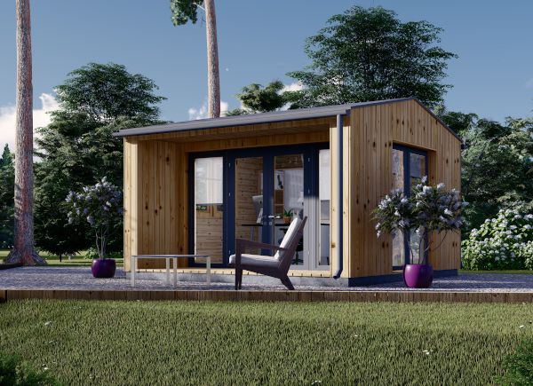 Bureau de jardin TINA (Isolé RE2020, 44 mm + bardage), 4x4 m, 12 m² avp.ui.product_images.thumbnail 1