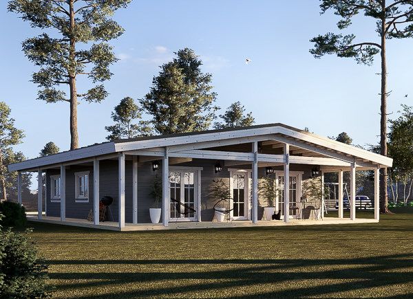 Chalet en bois CARLOTA S PLUS (Isolé, 58 mm + bardage), 90 m² avp.ui.product_images.thumbnail 1