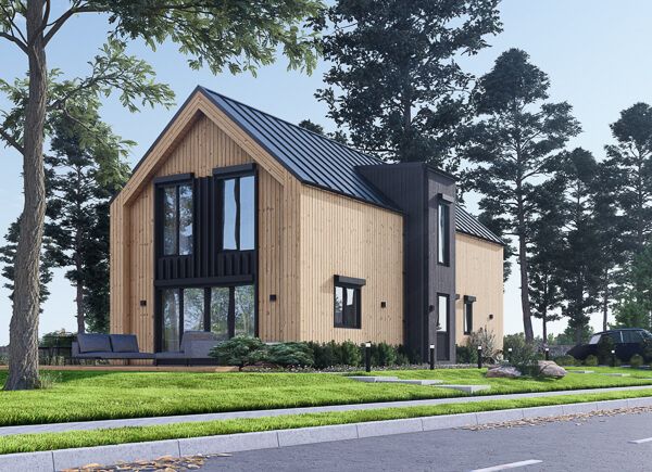 Maison en bois INGRID RV (Isolé RE2020, 44 mm + bardage), 137 m² avp.ui.product_images.thumbnail 1