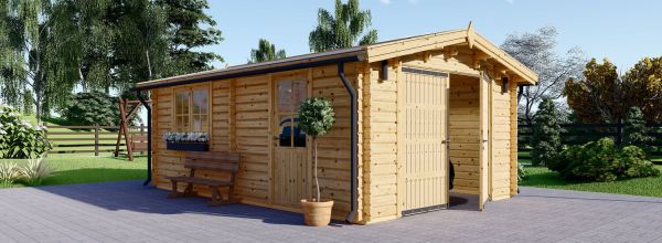 Garage en bois CLASSIC (44 mm), 4x6 m, 24 m²