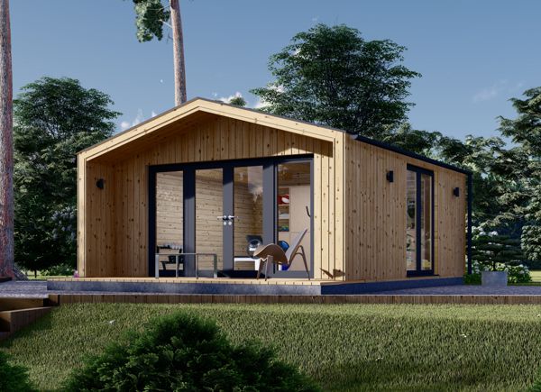 Abri de jardin en bois PIA (34 mm + bardage), 5x5 m, 25 m² avp.ui.product_images.thumbnail 1