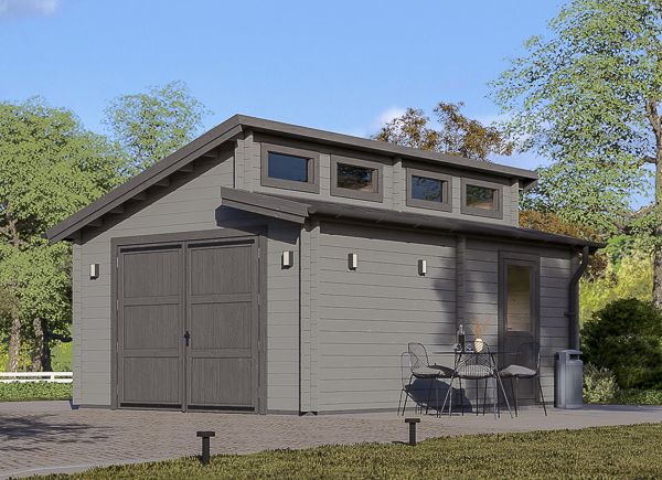 Garage en bois TWIN (44 mm), 4x6 m, 24 m² avp.ui.product_images.thumbnail 1