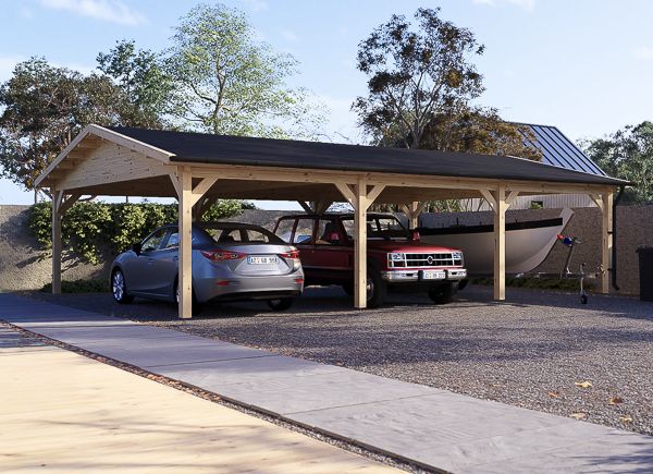 Carport en bois CLASSIC TRIO, 5.95x8.95 m avp.ui.product_images.thumbnail 1