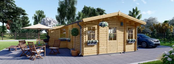 Chalet en bois DIJON (34+34 mm), 44 m²