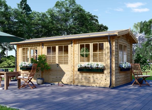 Abri de jardin en bois OAK (Isolé, 44+44 mm), 6x3 m, 18 m² avp.ui.product_images.thumbnail 1