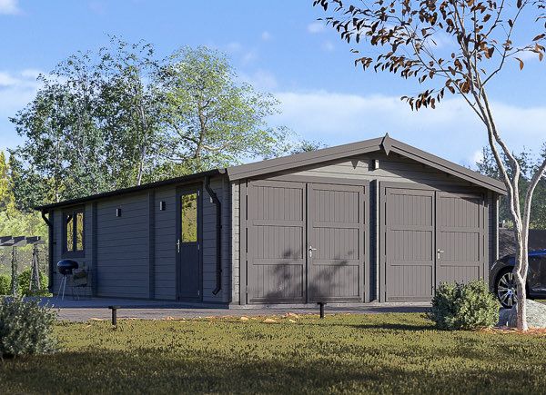 Garage en bois double CLASSIC DUO (44 mm), 6x9 m, 54 m² avp.ui.product_images.thumbnail 1