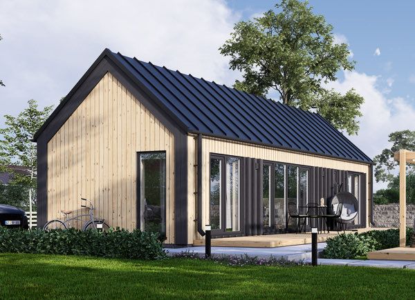 Chalet en bois habitable ADALINE RV (Isolé RE2020, 44 mm + bardage), 42 m² avp.ui.product_images.thumbnail 1