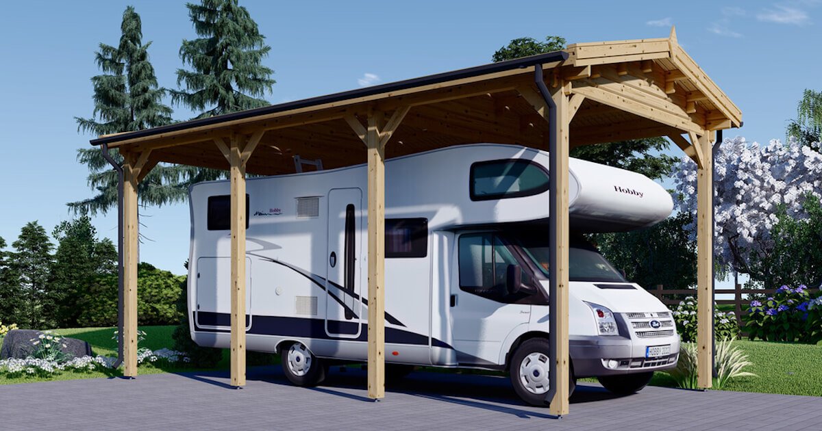 Carports en bois pour campingcar de haute qualité