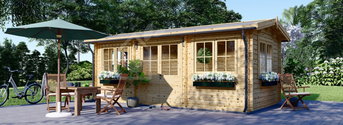 abri de jardin en bois oak 44 mm 6x3 m 18 m