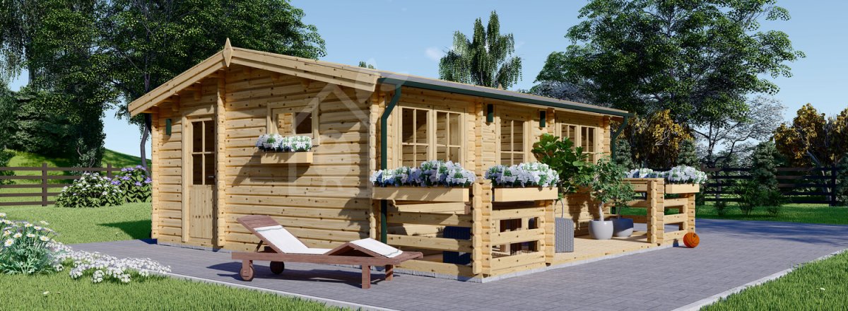 chalet en bois avec terrasse altura 44 mm 31 m 8 m