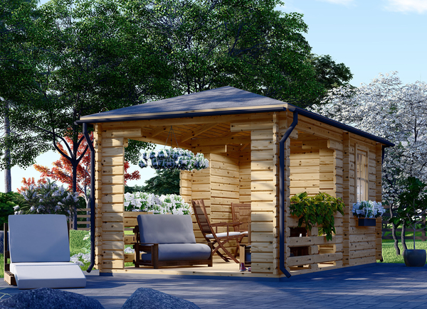 Tonnelle en bois FLORA (28 mm), 3x5 m, 15 m²