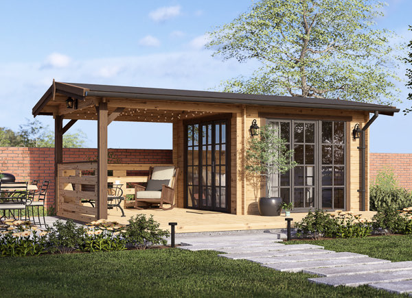 Abri de jardin en bois LILI (34 mm), 6x3 m, 8 m²